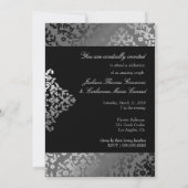 311-Dazzling Damask Grey Storm Invite Kaart (Achterkant)