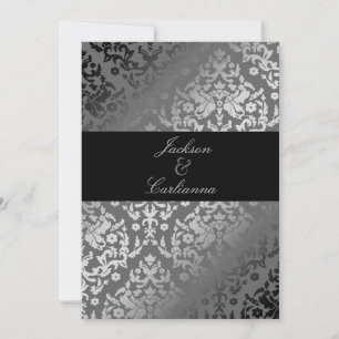 311-Dazzling Damask Grey Storm Invite Kaart