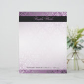 311-Dazzling Damask Paars Plush Letterhead Briefhoofd (Staand voorkant)