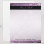 311-Dazzling Damask Paars Plush Letterhead Briefhoofd (Voorkant / Achterkant)