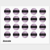 311 Dazzling Damask Paars Plush Ronde Sticker (Vel)