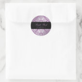 311 Dazzling Damask Paars Plush Ronde Sticker (Tas)