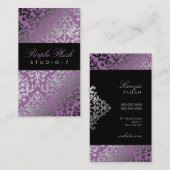 311 Dazzling Damask Paars Plush Visitekaartje (Voorkant / Achterkant)