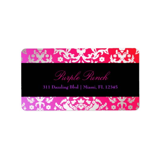 311-Dazzling Damask Paars Punch Etiket (Voorkant)