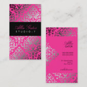 311-Dazzling Damask Roze Flame_Plain Terug Visitekaartje (Voorkant / Achterkant)