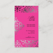 311-Dazzling Damask Roze Flame_Plain Terug Visitekaartje (Achterkant)