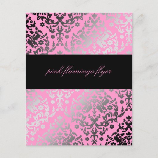311-Dazzling Damask roze flamingo Flyer (Voorkant)