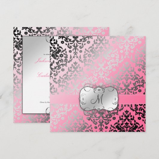 311 Dazzling Damask roze Flamingo Kaart (Voorkant / Achterkant)