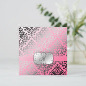 311 Dazzling Damask roze Flamingo Kaart (Staand voorkant)