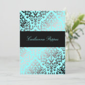 311 Dazzling Damask Turquoise Blue Kaart (Staand voorkant)