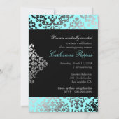 311 Dazzling Damask Turquoise Blue Kaart (Achterkant)