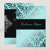 311 Dazzling Damask Turquoise Blue Kaart (Voorkant / Achterkant)