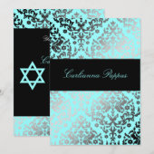 311 Dazzling Damask Turquoise Blue Star van David Kaart (Voorkant / Achterkant)