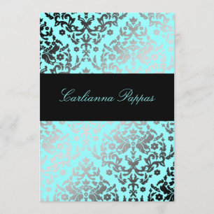 311 Dazzling Damask Turquoise Blue Star van David Kaart