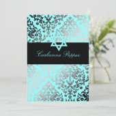 311 Dazzling Damask Turquoise Blue Star van David Kaart (Staand voorkant)