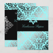 311 Dazzling Damask Turquoise Blue Star van David Kaart (Voorkant / Achterkant)