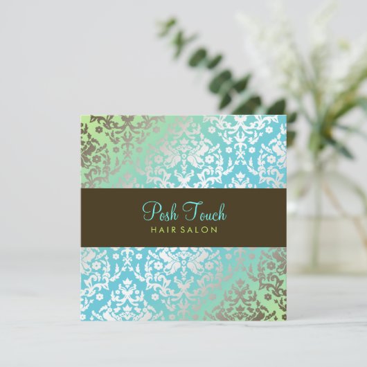311 Dazzling Damask Turquoise & Lime (Staand voorkant)