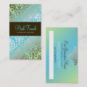 311 Dazzling Damask Turquoise & Limoen Afsprakenkaartje (Voorkant / Achterkant)