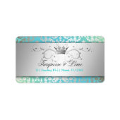 311 Dazzling Damask Turquoise & Limoen Black Etiket (Voorkant)