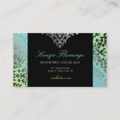 311 Dazzling Damask Turquoise Limoen Black Visitekaartje (Achterkant)