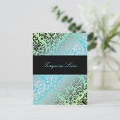311 Dazzling Damask Turquoise Limoen Briefkaart (Staand voorkant)
