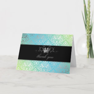 311-Dazzling Damask Turquoise & Limoen Hartelijk d Bedankkaart