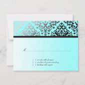 311-Dazzling Damask Turquoise RSVP Kaartje (Achterkant)