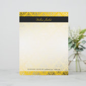 311-Dazzling Damask Yellow Jacket Briefhoofd Sjabloon (Staand voorkant)