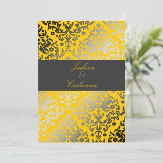 311 Dazzling Damask Yellow | Koolsteengrijze band Kaart (Staand voorkant)