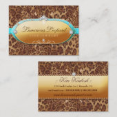 311 De lichtgevende Leopard Turquoise Trim Visitekaartje (Voorkant / Achterkant)