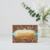 311 De lichtgevende Leopard Turquoise Trim Visitekaartje (Staand voorkant)