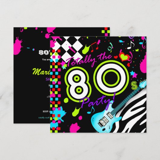 311 De Partij van de 80er eeuw - Turquoise Guitar Kaart (Voorkant / Achterkant)