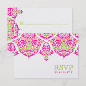 311 de Trillende Tuin van het Damast van Mon RSVP Kaartje (Voorkant / Achterkant)