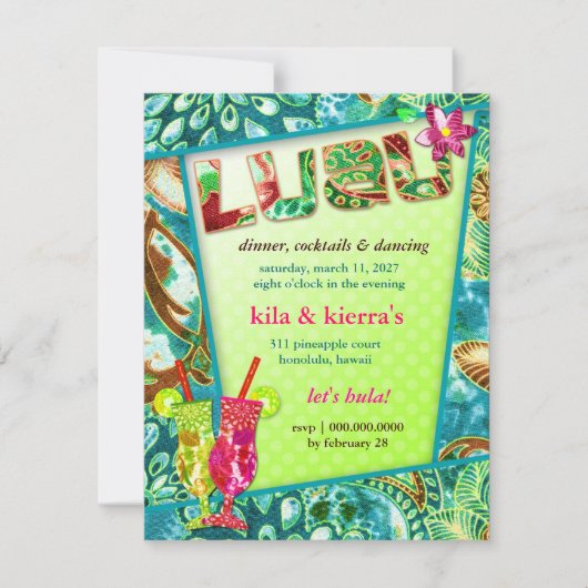 311 de Uitnodiging van Lushious Luau (Voorkant)