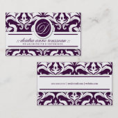 311 Deidra Damask Roos Paars Monogram Visitekaartje (Voorkant / Achterkant)