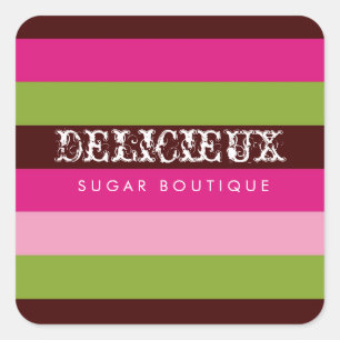 311 Delicieux Snoep Stripes Square Vierkante Sticker