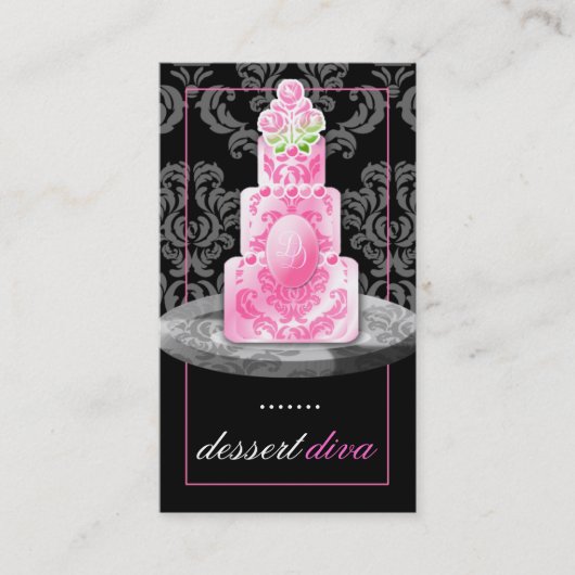 311-Dessert Diva Monogram | Rijst Visitekaartje (Voorkant)