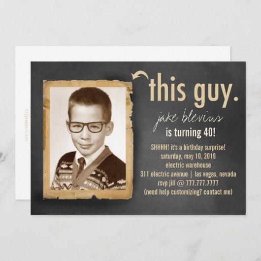 311 Deze Guy Mannen nodigt de uitnodigingspartij u Kaart (Voorkant / Achterkant)