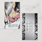 311-Diamond Geisha | Damask Shimmer Black Visitekaartje (Voorkant / Achterkant)