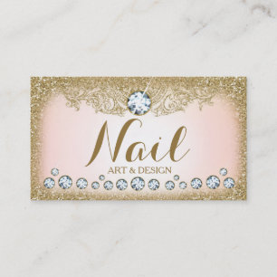 311 Diamond Glam Gold Glitter horizontaal Visitekaartje
