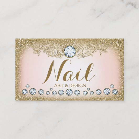 311 Diamond  Glam Gold Glitter horizontaal Visitekaartje (Voorkant)