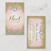 311 Diamond  Glam Gold Glitter Pink Visitekaartje (Voorkant / Achterkant)