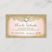 311 Diamond  Glam Gold Glitter Pink Visitekaartje (Achterkant)