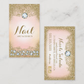 311 Diamond  Glam Gold Glitter Pink Visitekaartje (Voorkant / Achterkant)