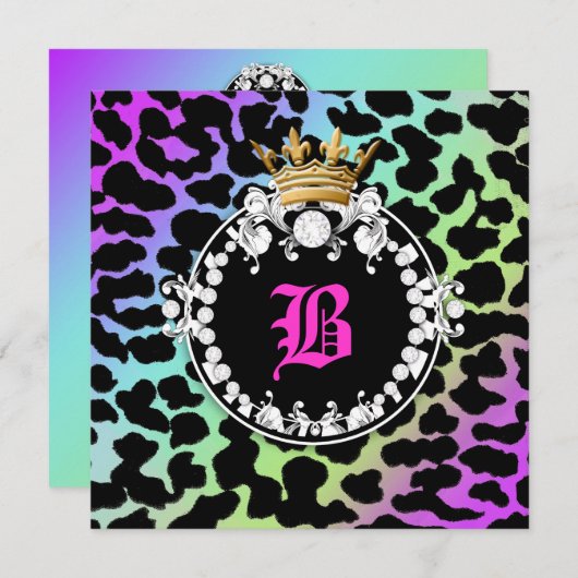 311 Diamond Medallion Leopard Amethyst Rainbow Kaart (Voorkant / Achterkant)