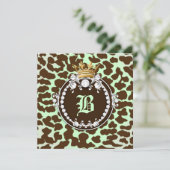 311 Diamond Medallion Leopard Brown Mint Green Kaart (Staand voorkant)