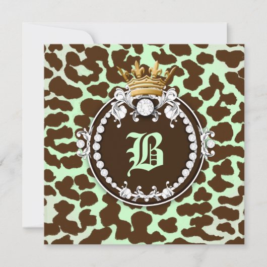 311 Diamond Medallion Leopard Brown Mint Green Kaart (Voorkant)