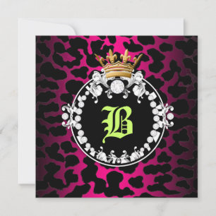 311 Diamond Medallion Leopard Hot Pink Limoen Sass Kaart