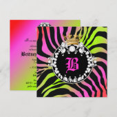 311 Diamond Medallion Zebra Neon Cherry Kaart (Voorkant / Achterkant)