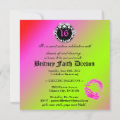311 Diamond Medallion Zebra Neon Cherry Kaart (Achterkant)